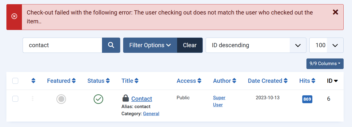 lock error